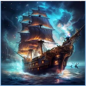 Mystical Pirate Ship Diamond Art Kit